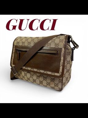 Gucci Brown Monogram Messenger Bag